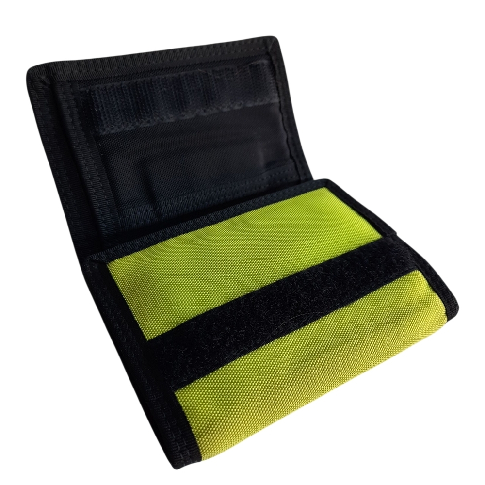 BALENCIAGA Acid Green Wallet Trifold Nylon Italy Zip Neon Yellow Black Luxury - Picture 8 of 13
